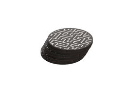 Hermia PLT0232 Salvamanteles de Madera (6 Piezas) 9 cm de Diámetro, Elegantes y Naturales para tu Mesa